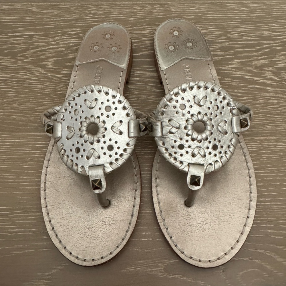 Jack Rogers Sandals Platinum Size 7.5
